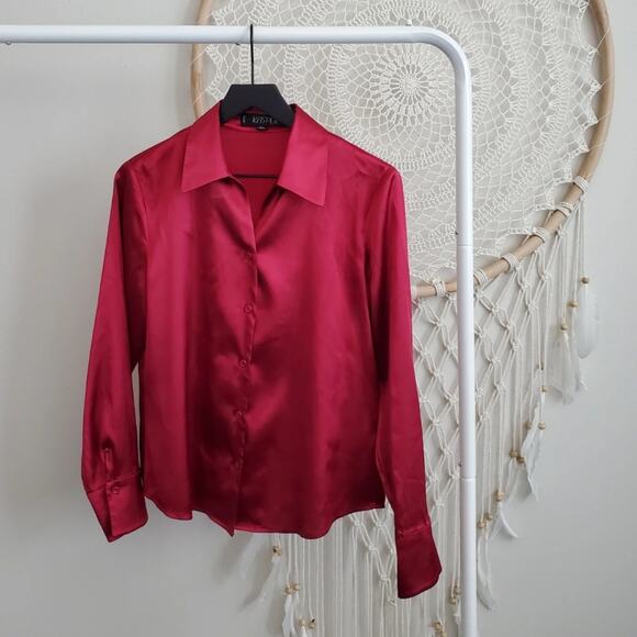 Vintage Kasper Satin Blouse - Picture 1 of 5